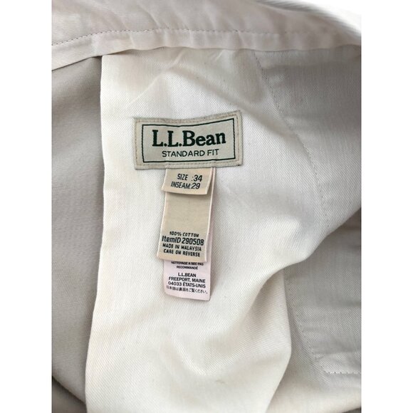 L.L. Bean Pants 34x29 Standard Fit Khaki Chino Casual Dress Preppy Quiet Luxury - Picture 3 of 13